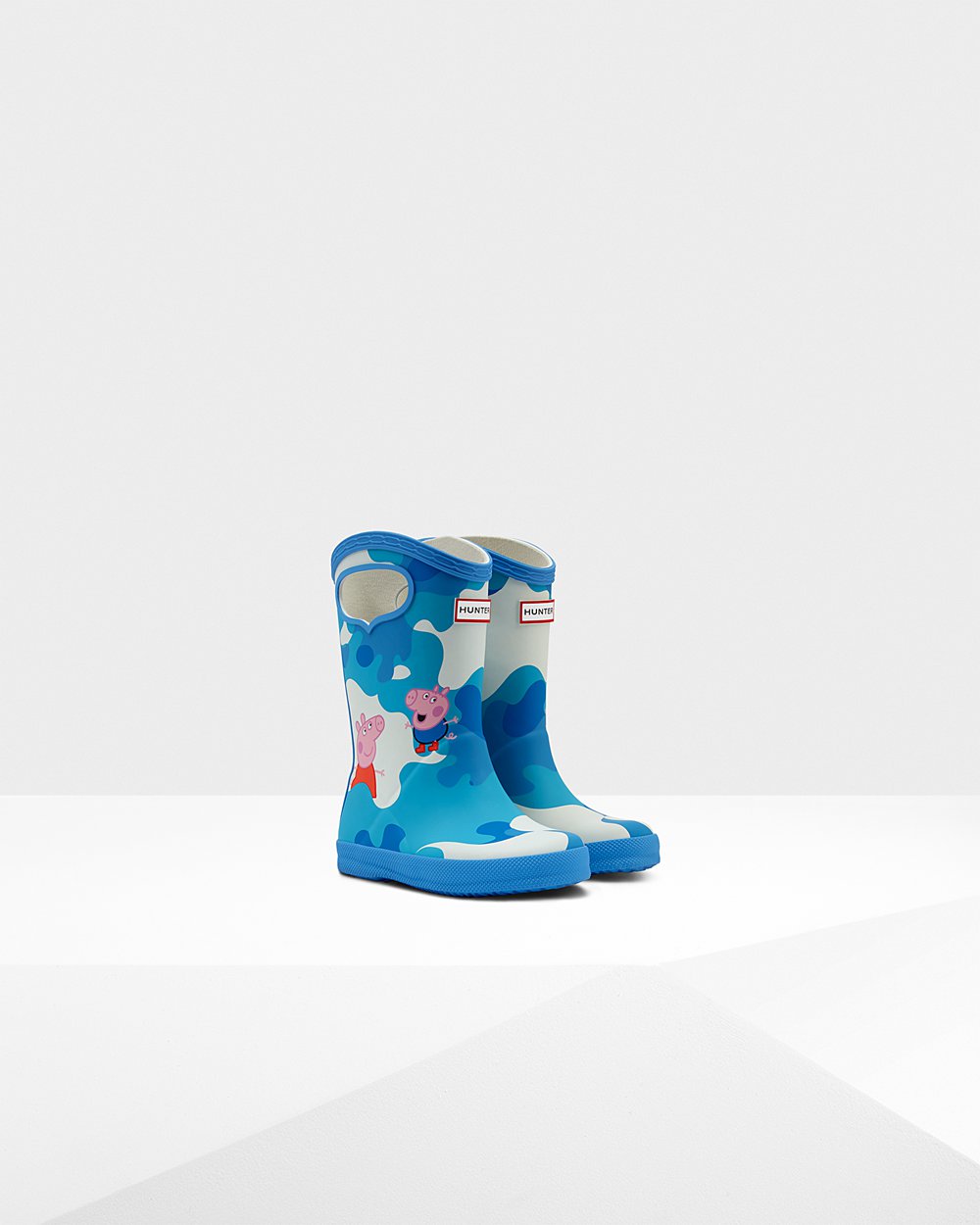 Bottes de Pluie Hunter Original First Peppa Pig Grab Handle Enfant Bleu VKLZOXA-90